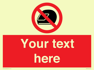 Custom No Motorcycle Helmets Sign